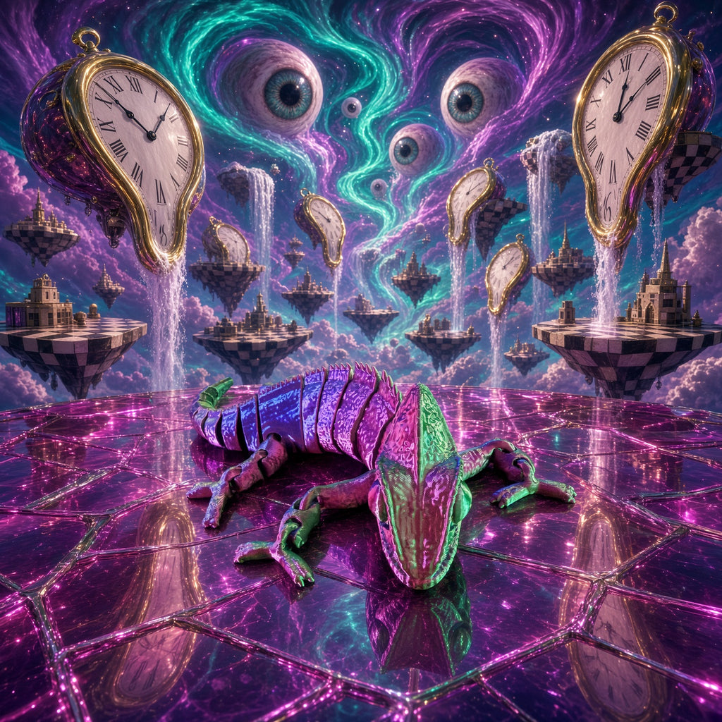 Articulating 3D Printed Chameleon – Iridescent Poseable Figure